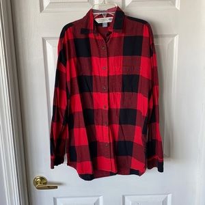 Long-Sleeve Plaid Flannel Shirt for Women